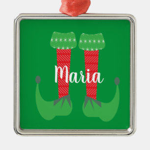 Ornamento De Metal Presente de Natal com Pés de Elfo Fofo Retrô