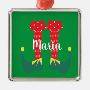 Ornamento De Metal Presente de Natal com Pés de Elfo Fofo Retrô