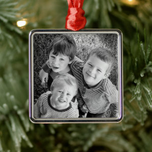 Ornamento De Metal Presente de Natal de Foto Personalizável