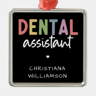Ornamento De Metal Presente do Assistente Dental de Nome Personalizad
