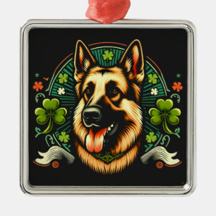 Ornamento De Metal Presente do cão pastor do Dia de São Patrício do g