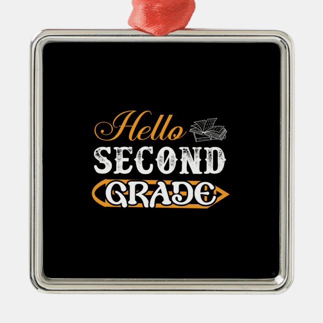 Ornamento De Metal Presente do professor | Alô Segundo Grau (Frente)