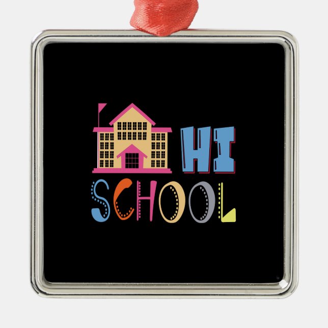 Ornamento De Metal Presente do professor | Escola Hi (Frente)