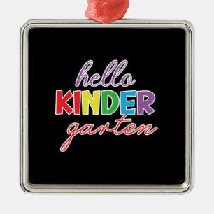 Ornamento De Metal Presente do professor Hello Kinder Garten