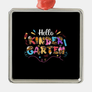 Ornamento De Metal Presente do professor Hello Kinder Garten