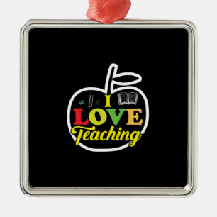 Ornamento De Metal Presente do professor   I Love Ensino