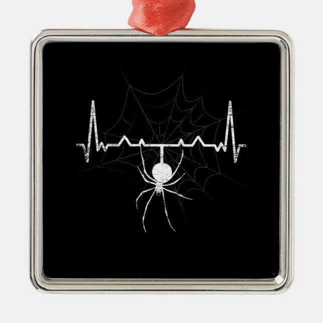 Ornamento De Metal Presente do Spider Web Heartbeat Cobweb Spider (Frente)