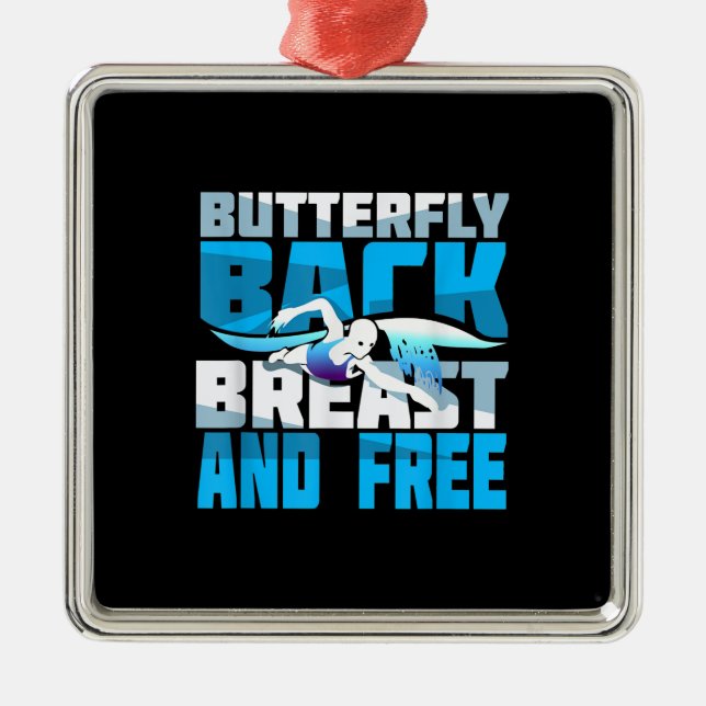 Ornamento De Metal Presente para nadar para nadador (Frente)