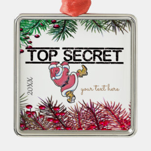 Ornamento De Metal Presente secreto personalizado da festa de Natal