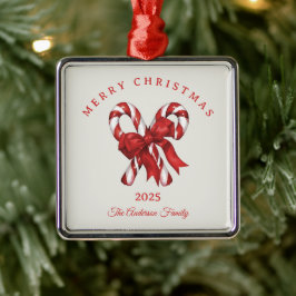 Ornamento De Metal Presente vermelho do Natal do bastão de doce perso