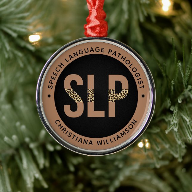 Ornamento De Metal Presentes de impressão do patologista leopardo do  (Árvore)