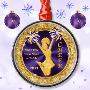 Ornamento De Metal Presentes de Natal Purple e Dourado Personalizado