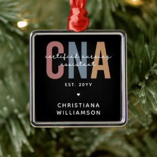 Ornamento De Metal Presentes do Assistente de Enfermagem Certificado