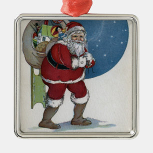 Ornamento De Metal Presentes do carregando de GreetingSanta do Natal