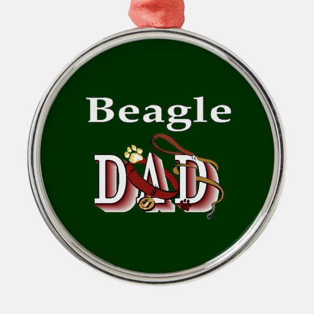 Ornamento De Metal Presentes do Pai Beagle (Frente)
