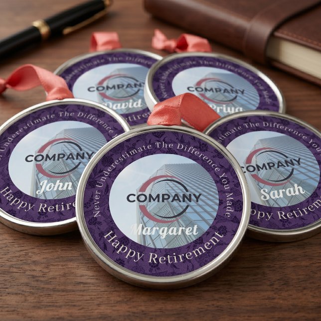 Ornamento De Metal Presentes Personalizados Elegantes em Quantidade p (Custom Elegant Bulk Gifts for Coworkers Retirement Metal Ornament)
