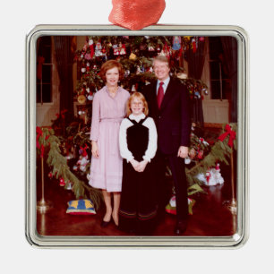Ornamento De Metal Presidente do Natal James Jimmy Carter Casa Branca