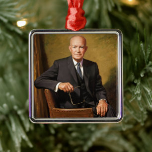 Ornamento De Metal Presidente Dwight Eisenhower Natal na Casa Branca