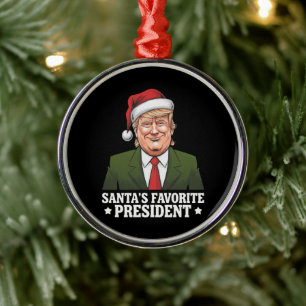 Ornamento De Metal Presidente Favorito do Papai Noel Engraçado Trump