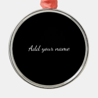 Ornamento De Metal Preto sólido adicionar nome mensagem de texto aqui