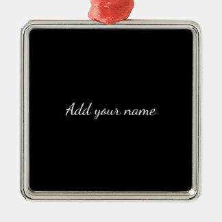 Ornamento De Metal Preto sólido adicionar nome mensagem de texto aqui