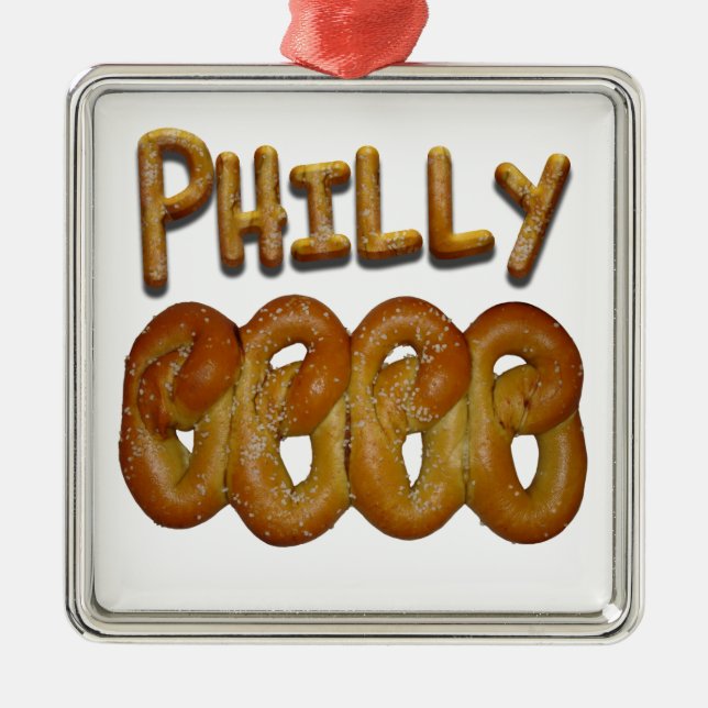 Ornamento De Metal Pretzeis de Philly (Frente)