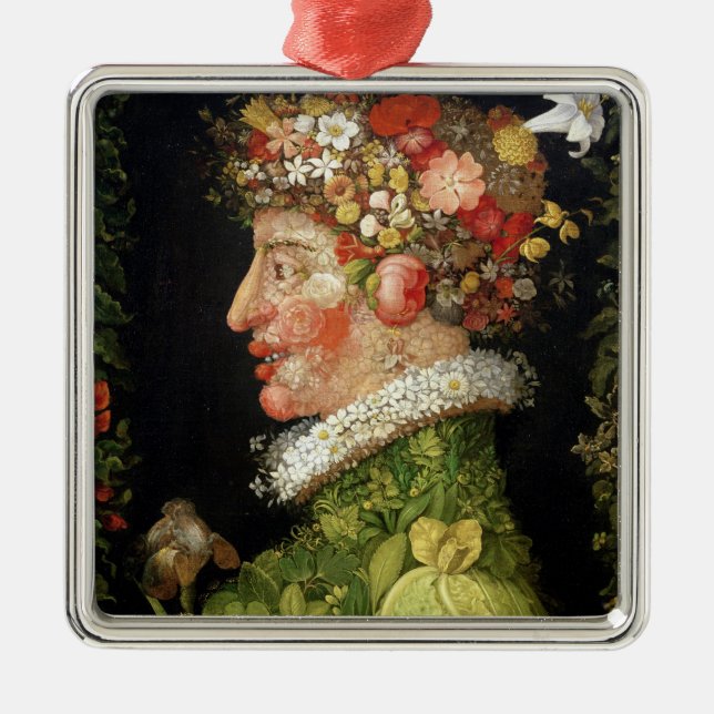 Ornamento De Metal Primavera, uma série que descreve as quatro (Frente)