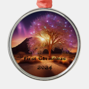 Ornamento De Metal Primeiro Natal 2024
