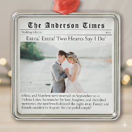 Ornamento De Metal Primeiro Natal Casado | Anúncio de casamento