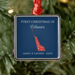 Ornamento De Metal Primeiro Natal de Casal em Delaware Estado EUA
