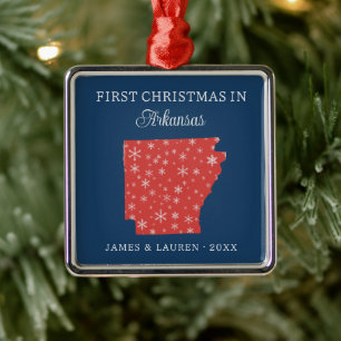 Ornamento De Metal Primeiro Natal de Casal no Estado de Arkansas EUA
