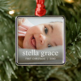 Ornamento De Metal Primeiro Natal do Bebê com Elegância Minimalista F
