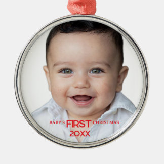 Ornamento De Metal Primeiro Natal do Bebê Personalizado
