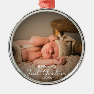 Ornamento De Metal Primeiro Natal do Bebê Recém-Nascido Adicione Sua