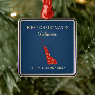 Ornamento De Metal Primeiro Natal em Delaware nos EUA