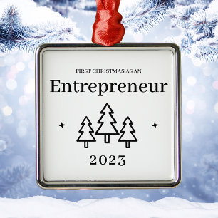 Ornamento De Metal Primeiro Natal Empreendedor Estilo Luxo