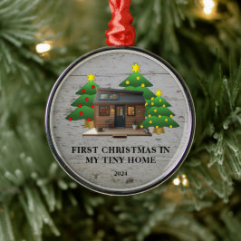 Ornamento De Metal Primeiro Natal na minha pequena casa russa