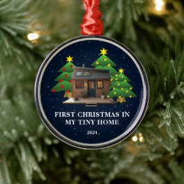 Ornamento De Metal Primeiro Natal na minha pequena casa russa