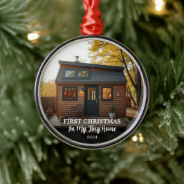 Ornamento De Metal Primeiro Natal na minha pequena foto de casa