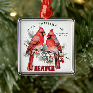 Ornamento De Metal Primeiro Natal Personalizado No Céu