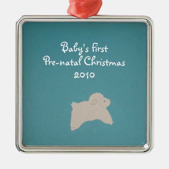 Ornamento De Metal Primeiro Natal pré-natal do bebê, 2010 (Frente)