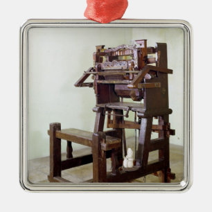 Ornamento De Metal Primeiro tear para meias de tecelagem, 1750