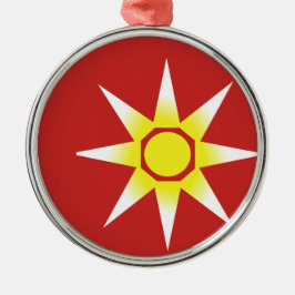 Ornamento De Metal Produto Sun magico branco amarelo