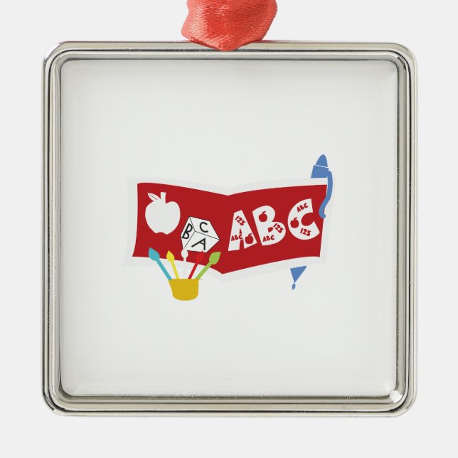 Ornamento De Metal Professor ABC (Frente)