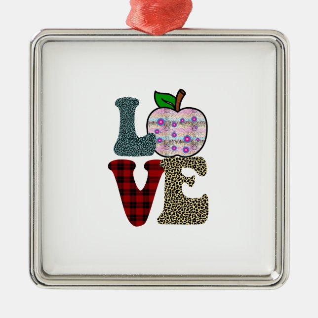 Ornamento De Metal Professor de Amor (Frente)