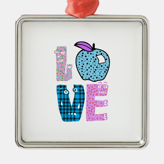 Ornamento De Metal Professor de Amor (Frente)