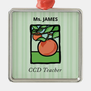 Ornamento De Metal Professor de CCD Obrigado, Apple