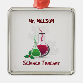 Ornamento De Metal Professor de Ciências, Experiências Feliz Natal