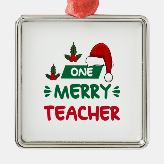 Ornamento De Metal Professor de Felizes Merry Xmas One (Frente)