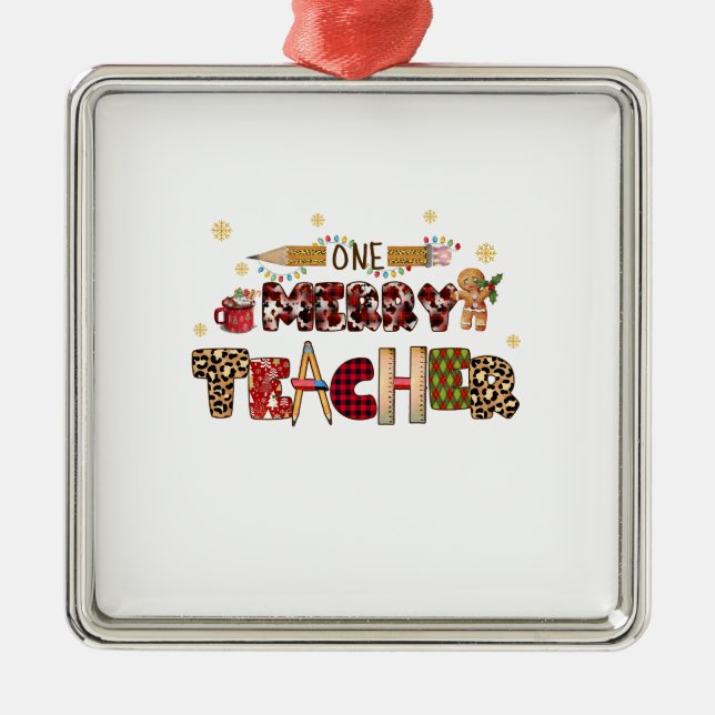 Ornamento De Metal Professor de uma Feliz (Frente)